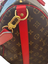 Load image into Gallery viewer, Louis Vuitton Coquelicot/Monogram Canvas Keepall Bandouliere 50