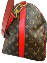 Load image into Gallery viewer, Louis Vuitton Coquelicot/Monogram Canvas Keepall Bandouliere 50