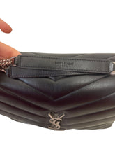 Load image into Gallery viewer, Louis Vuitton Loulou Medium Shoulder Bag in Black Chevron Quilted Leather with Silver Hardware