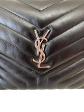 Load image into Gallery viewer, Louis Vuitton Loulou Medium Shoulder Bag in Black Chevron Quilted Leather with Silver Hardware