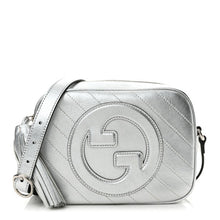 Load image into Gallery viewer, Gucci Metallic Silver Sakai Be Green Calfskin Stitched Blondie