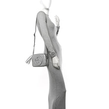 Load image into Gallery viewer, Gucci Metallic Silver Sakai Be Green Calfskin Stitched Blondie