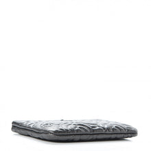 Load image into Gallery viewer, Chanel Goatskin Camellia Embossed Cosmetic Pouch Anthracite