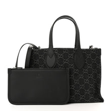 Load image into Gallery viewer, Gucci Denim Ophidia GG Monogram Tote Medium Black Grey