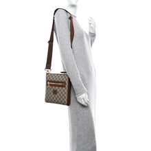 Load image into Gallery viewer, Gucci GG Supreme Monogram Azalea Calfskin Retro Interlocking G Flat Messenger Bag Beige Ebony Brown Sugar