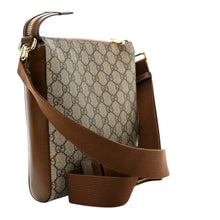 Load image into Gallery viewer, Gucci GG Supreme Monogram Azalea Calfskin Retro Interlocking G Flat Messenger Bag Beige Ebony Brown Sugar