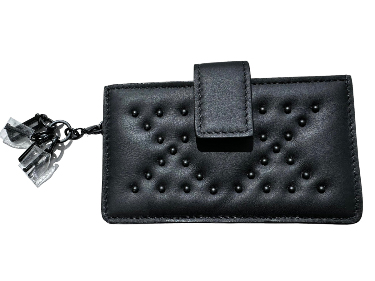 Dior Ultra-Matte Black Studded Card Holder – The Bag Broker