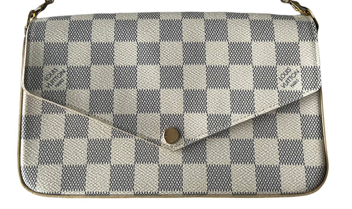 Louis Vuitton Damier Azur Canvas Felicie Pochette Cloth ref.1035385 - Joli  Closet