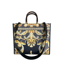 Load image into Gallery viewer, Fendi X VERSACE Calfskin Plexiglass Fendace FF Baroque Print Medium Fendi Sunshine Shopper Tote Black Gold