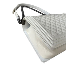 Load image into Gallery viewer, Chanel 19-series (2014) Ivory Patent New Medium Boy Bag
