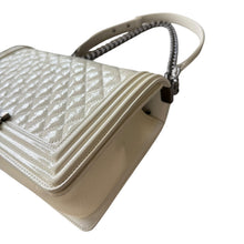 Load image into Gallery viewer, Chanel 19-series (2014) Ivory Patent New Medium Boy Bag