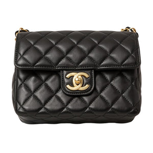 CHANEL Casino Chips Mini Flap Shoulder Bag Black Quilted Lambskin Leather