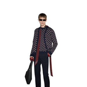 Gucci WOOL JACQUARD CARDIGAN WITH GG SHADOW