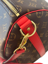 Load image into Gallery viewer, Louis Vuitton Coquelicot/Monogram Canvas Keepall Bandouliere 50