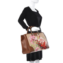 Load image into Gallery viewer, Gucci Canvas Blooms Embroidered Large Bamboo Shopper Tote