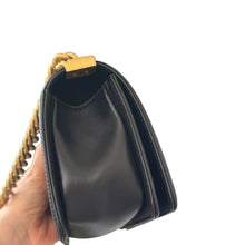 Load image into Gallery viewer, Chanel Small Black Lambskin Boy Bag with Aged Gold Hardware