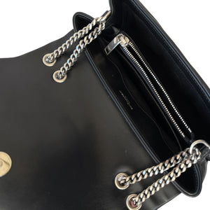 Saint Laurent Calfskin Quilted Monogram Small Loulou Chain Satchel Black