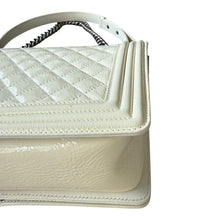 Load image into Gallery viewer, Chanel 19-series (2014) Ivory Patent New Medium Boy Bag