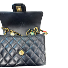 Load image into Gallery viewer, CHANEL Casino Chips Mini Flap Shoulder Bag Black Quilted Lambskin Leather