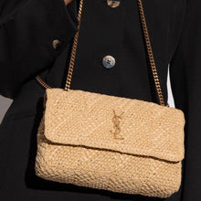 Load image into Gallery viewer, Saint Laurent Jamie Flap Bag Crotchet Raffia Medium