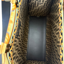 Load image into Gallery viewer, Fendi X VERSACE Calfskin Plexiglass Fendace FF Baroque Print Medium Fendi Sunshine Shopper Tote Black Gold