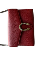 Load image into Gallery viewer, Gucci Calfskin Mini Dionysus Chain Wallet Hibiscus Red