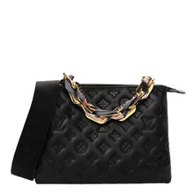 Load image into Gallery viewer, Louis Vuitton Lambskin Embossed Monogram Scarf Coussin PM Black