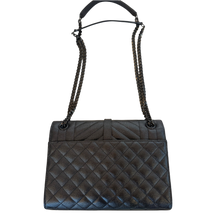Load image into Gallery viewer, Saint Laurent Grain De Poudre Matelasse Triquilt Medium Monogram Monochrome Satchel Black