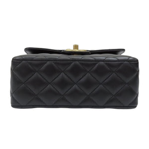 CHANEL Casino Chips Mini Flap Shoulder Bag Black Quilted Lambskin Leather