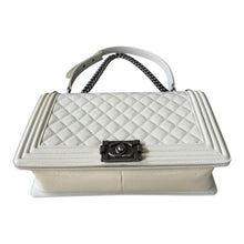 Load image into Gallery viewer, Chanel 19-series (2014) Ivory Patent New Medium Boy Bag