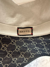 Load image into Gallery viewer, Gucci Monogram Wide Brim Hat in Black Denim