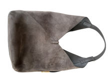 Load image into Gallery viewer, Ferragamo Origami Gray Suede Gancini Hobo Shoulder