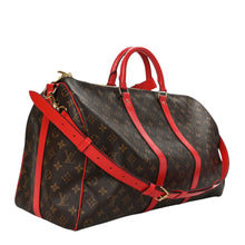 Load image into Gallery viewer, Louis Vuitton Coquelicot/Monogram Canvas Keepall Bandouliere 50