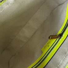 Load image into Gallery viewer, Gucci GG Supreme Monogram Dollar Calfskin Web Ophidia Wristlet Crossbody Fluo Yellow