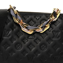 Load image into Gallery viewer, Louis Vuitton Lambskin Embossed Monogram Scarf Coussin PM Black