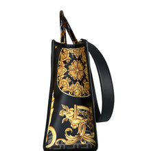 Load image into Gallery viewer, Fendi X VERSACE Calfskin Plexiglass Fendace FF Baroque Print Medium Fendi Sunshine Shopper Tote Black Gold