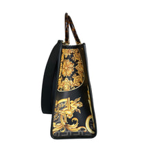 Load image into Gallery viewer, Fendi X VERSACE Calfskin Plexiglass Fendace FF Baroque Print Medium Fendi Sunshine Shopper Tote Black Gold