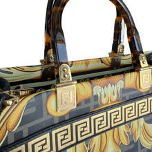 Load image into Gallery viewer, Fendi X VERSACE Calfskin Plexiglass Fendace FF Baroque Print Medium Fendi Sunshine Shopper Tote Black Gold