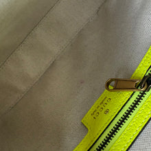 Load image into Gallery viewer, Gucci GG Supreme Monogram Dollar Calfskin Web Ophidia Wristlet Crossbody Fluo Yellow