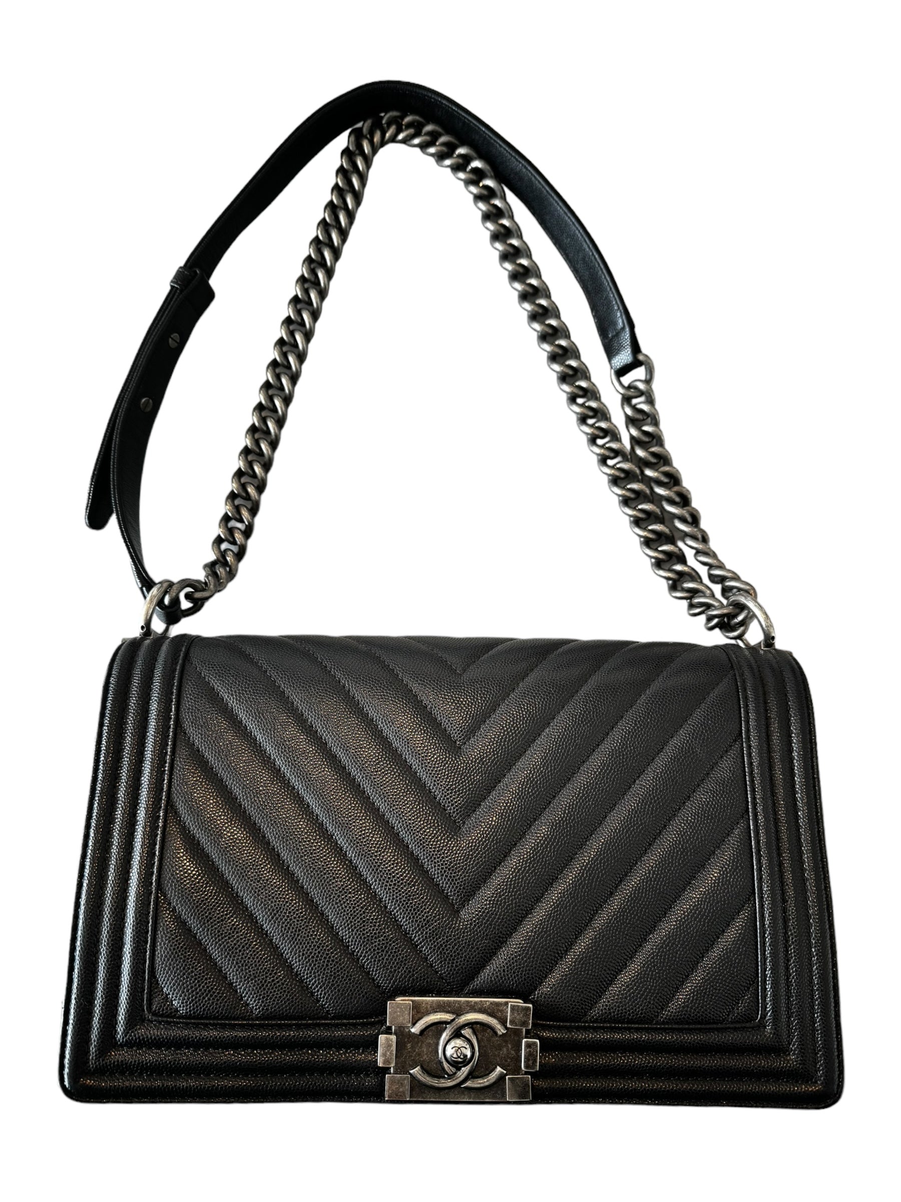 ショルダーバッグ・ポシェット × ヴィンテージ(中古) Chanel Caviar Boy Bag Small AS67085 Chanel Small Boy Grey Caviar NEW | eBay
