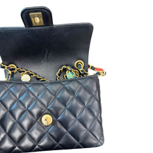Load image into Gallery viewer, CHANEL Casino Chips Mini Flap Shoulder Bag Black Quilted Lambskin Leather