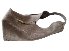 Load image into Gallery viewer, Ferragamo Origami Gray Suede Gancini Hobo Shoulder