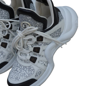 Louis Vuitton Archlight Sneaker in White & Silver Glitter