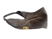 Load image into Gallery viewer, Ferragamo Origami Gray Suede Gancini Hobo Shoulder