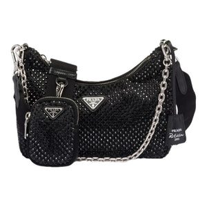 Prada Re-Edition 2005 Satin Bag With Crystals