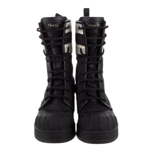 Christian Dior Canvas Graphic Combat Utility Boots