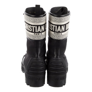 Christian Dior Canvas Graphic Combat Utility Boots