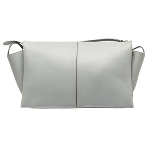 Celine Smooth Calfskin Tri-Fold Clutch on Chain Grey