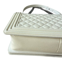 Load image into Gallery viewer, Chanel 19-series (2014) Ivory Patent New Medium Boy Bag