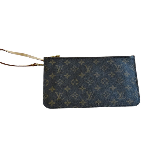 Louis Vuitton Neverfull Pouch in Monogram With Beige Interior